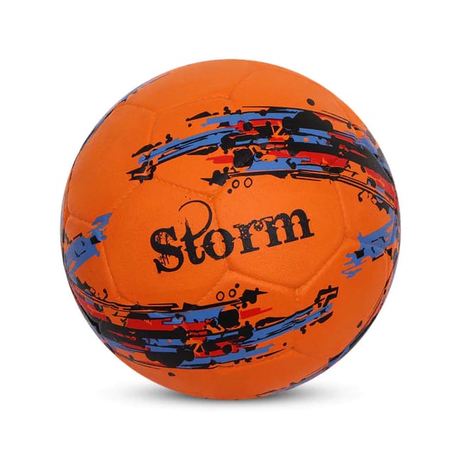 Nivia Storm Rubber Molded Football, Orange - Size 5