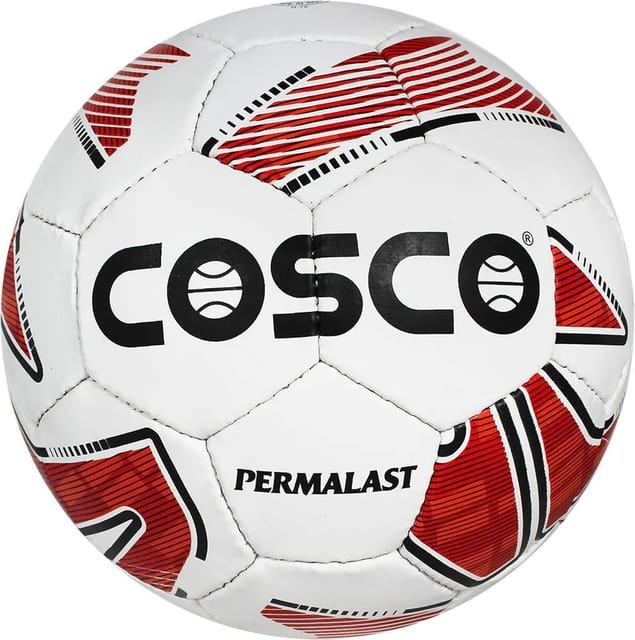 Cosco Permalast فٹ بال، سائز 5 - سفید/سرخ