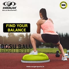 Cougar Half Balance Ball Balance ball with Resistance Bands Balance Trainer with Pump/ for Core Ab Training /Yoga Home Fitness/ Stability Workout/ Strength Exercise Physical Therapy & Gym/ Anti-Skid Surface
