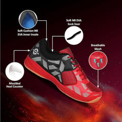 Nivia Appeal Badminton Shoes for Men Red/Silver