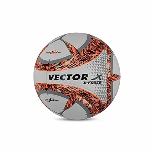 Vector X PU Force Thermo Bonded Football Ball, White Orange, Size-5