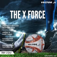 Vector X PU Force Thermo Bonded Football Ball, White Orange, Size-5