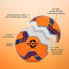 Nivia Rabona Pro Football | Orange Color Size 5