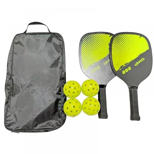 Kd Pickleball Paddles, Fiber Wood Surface Pickleball Paddles Set, 4 Pickleballs کے ساتھ 2 Paddles, Pickleball Bag, Pickleball Paddles for Men and Women, مختلف رنگ