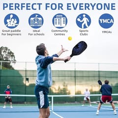 Kd Pickleball Paddles, Fiber Wood Surface Pickleball Paddles Set, 4 Pickleballs کے ساتھ 2 Paddles, Pickleball Bag, Pickleball Paddles for Men and Women, مختلف رنگ