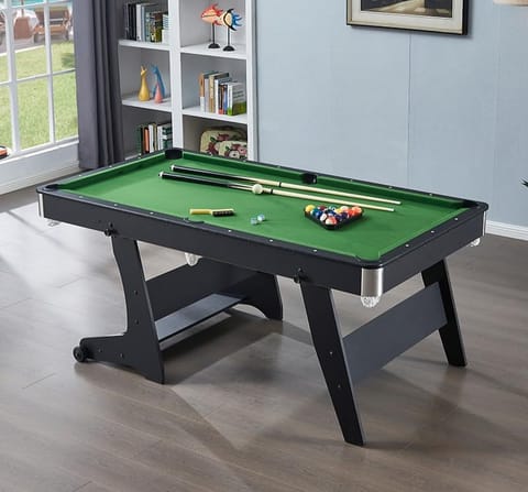 KD Folding 5 ft Pool Table Portable Billiards Table for Home Office Multi Game Room Table