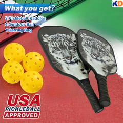 Kd Pickleball Paddles, Fiber Glass Surface Pickleball Paddles Set, 4 Pickleballs کے ساتھ 2 Paddles, Pickleball Bag, Pickleball Paddles for Men and Women, مختلف رنگ