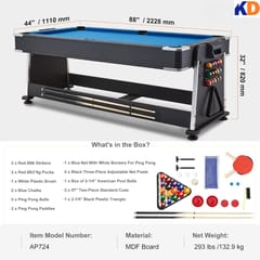 KD Sports 3 in 1 Game Room Table Pool Air Hockey TT Table & Dining Table