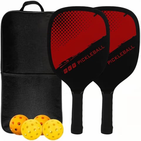 Kd Pickleball Paddles, Fiber Wood Surface Pickleball Paddles Set, 4 Pickleballs کے ساتھ 2 Paddles, Pickleball Bag, Pickleball Paddles for Men and Women, مختلف رنگ