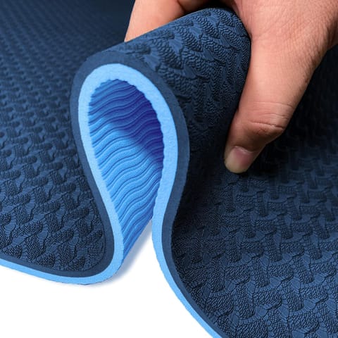 KD Yoga Mat Exercise Mats Dual Color 6mm TPE Non-Slip Extra Thick High-Density Eco Friendly for Yoga Workout Pilates Yoga Mats for Women And Men, Assorted Color