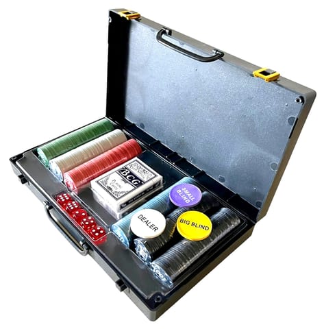 KD Poker Chip Set with Case, Cards & Accessories – Casino Quality for Game Nights, Home , Party , Hotel in Playing Chips